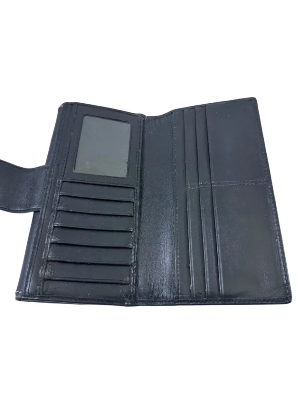 Coach Hampton Wallet Black Leather Silvertone Turnlock Hardware Vintage Y2K